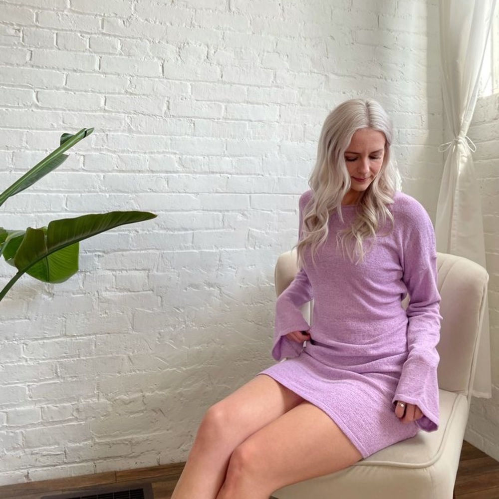 BNWT SNDYS Revolve Lilac Long-Sleeve Mini Dress